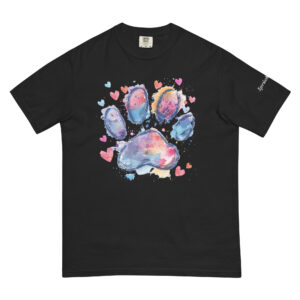 Liebe deine Hund ; Schweres textilgefärbtes Unisex-T-Shirt